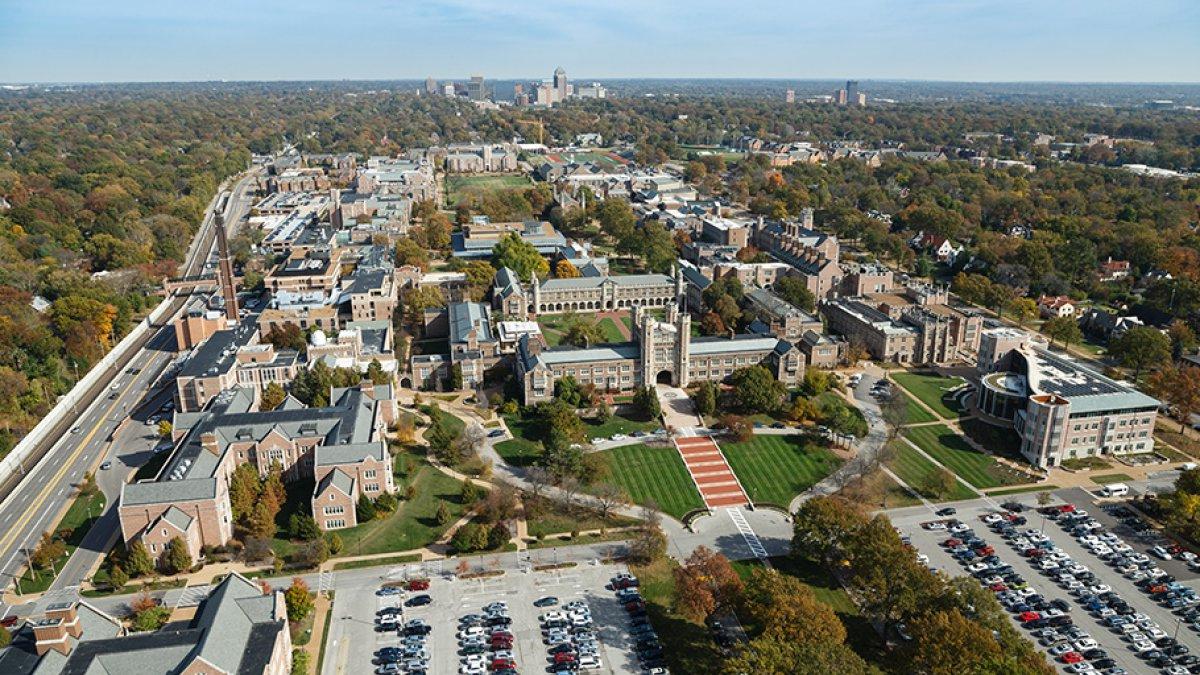 An aerial view of Washington University in St. Louis